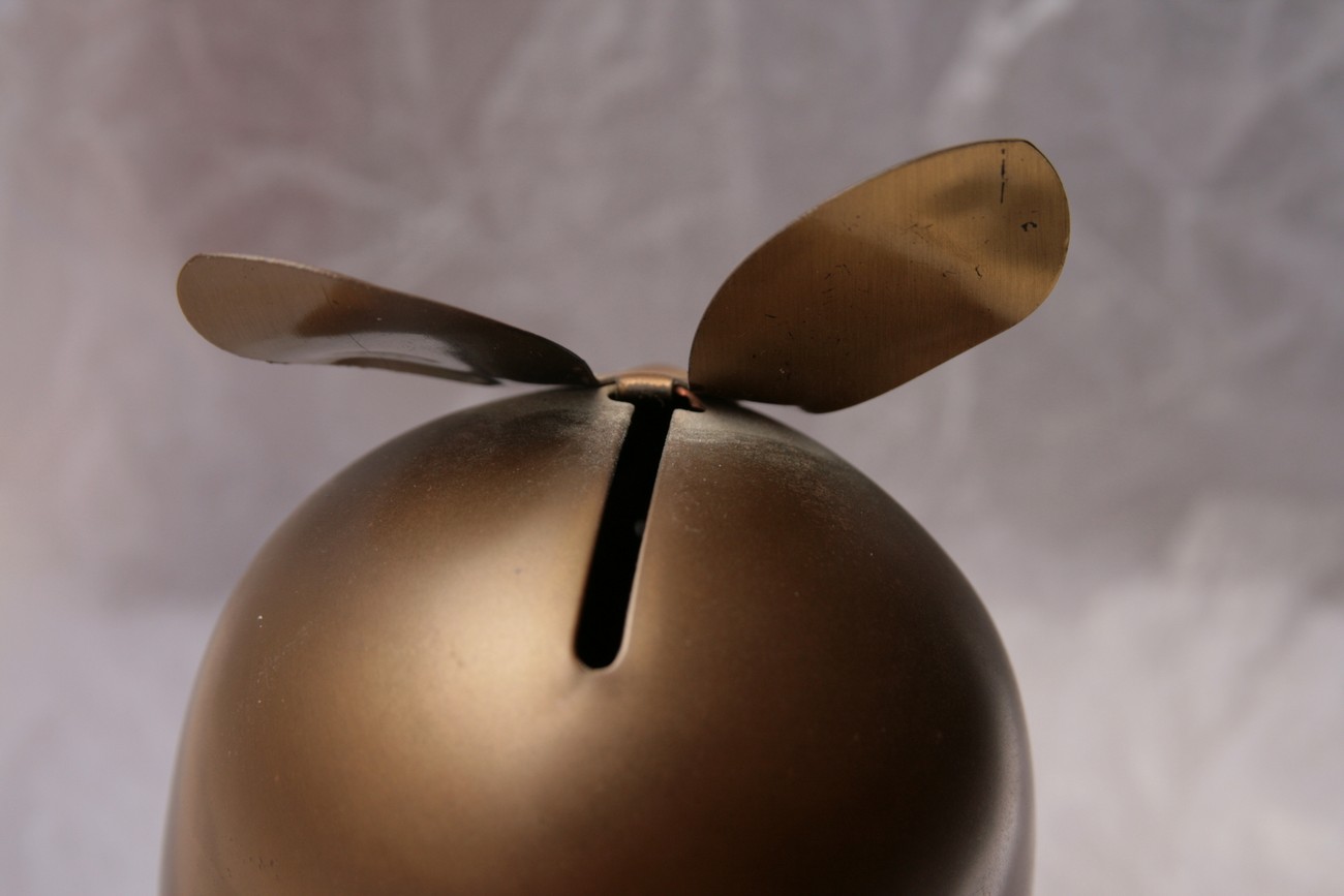 vintage coppercraft guild owl piggy bank money box mid century