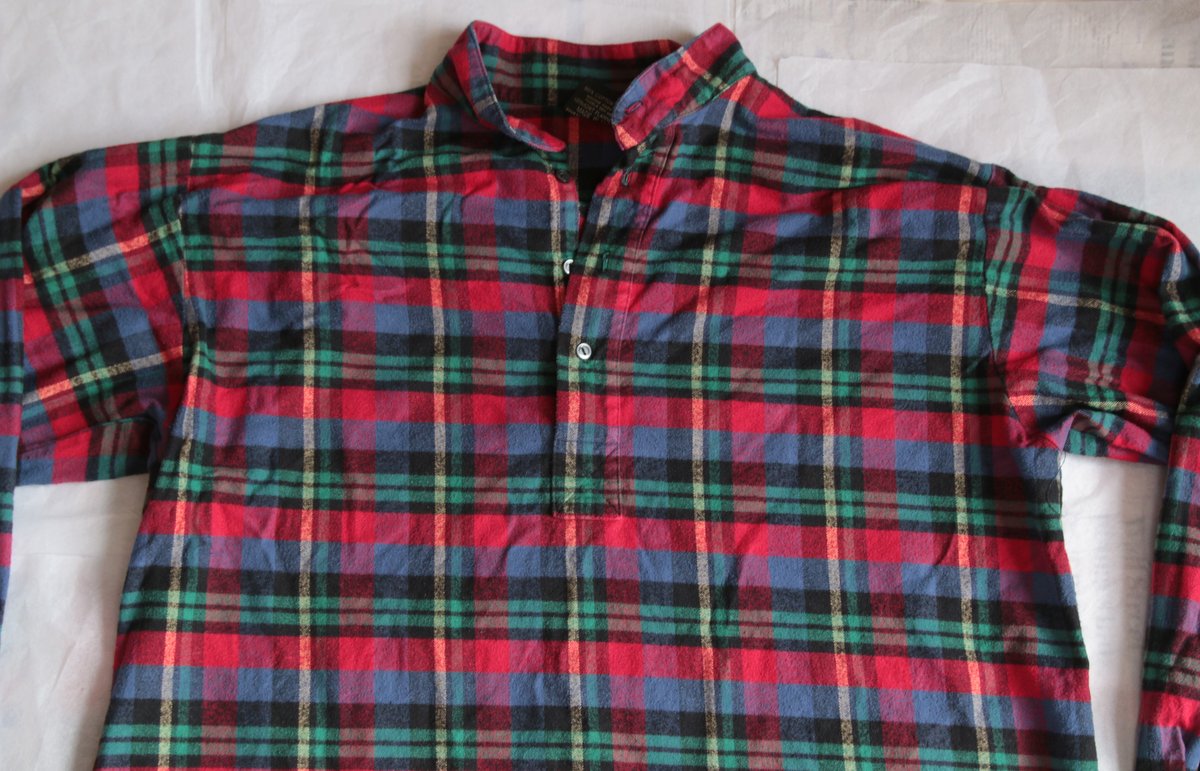 The Vermont Flannel Co. Henley Flannel Shirt Large Check USA Made ...